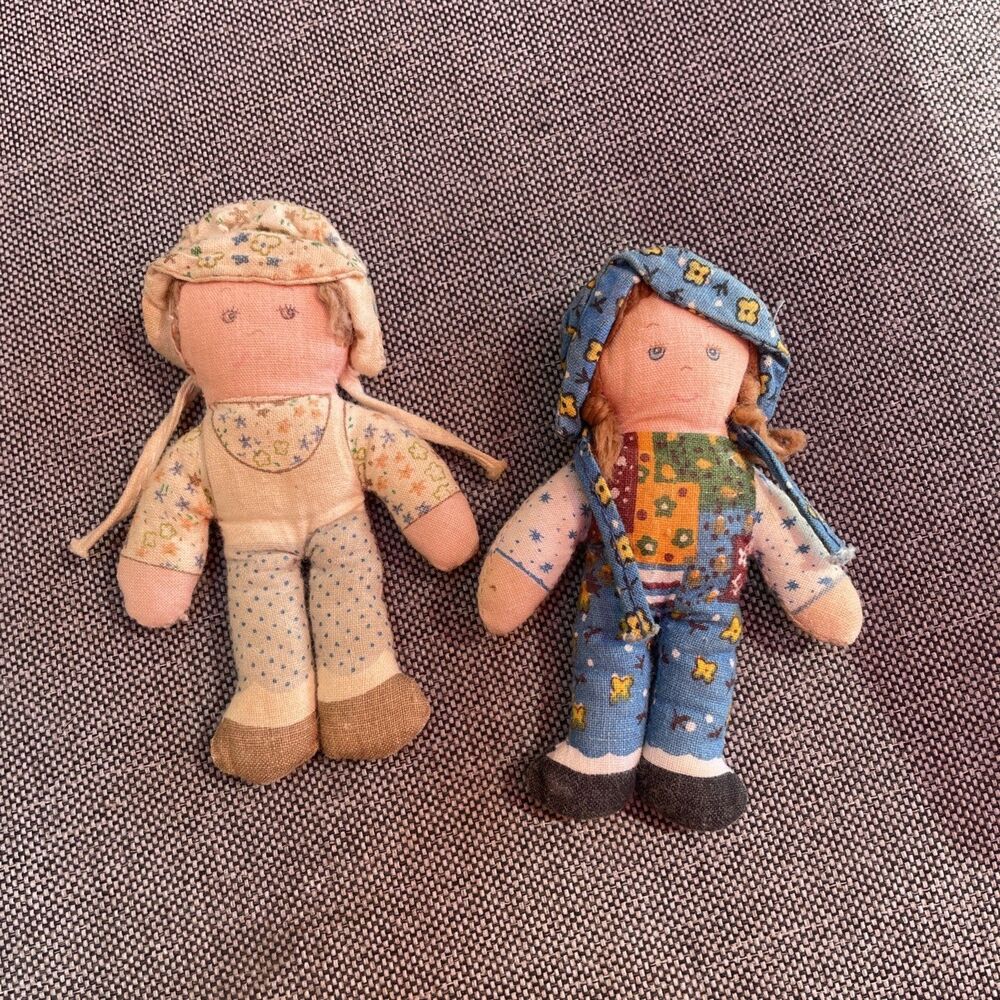 Vintage Holly Hobbie Rag Dolls Miniature Mini 4”